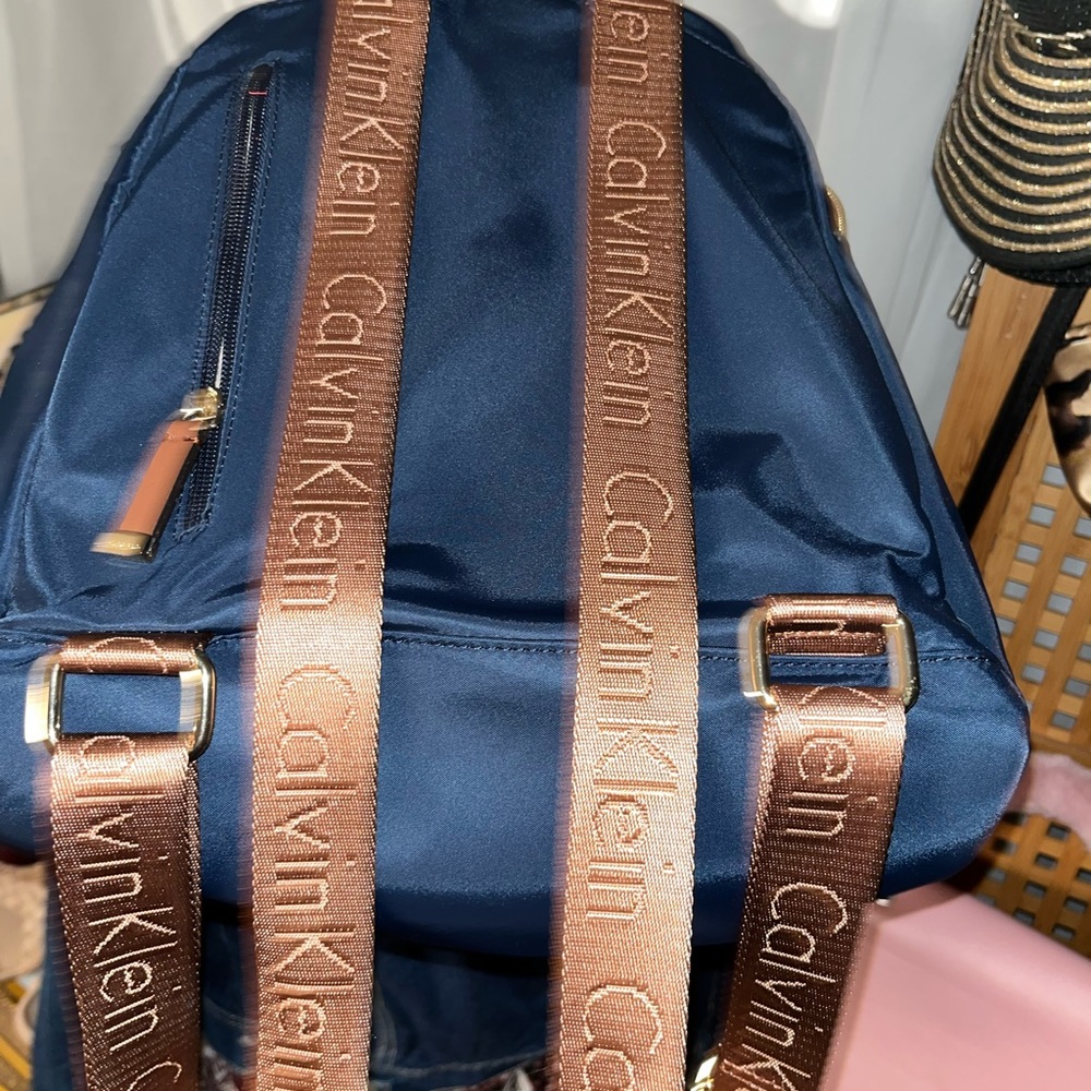 Calvin Klein navy blue and cognac nylon backpack - Picture 14 of 16